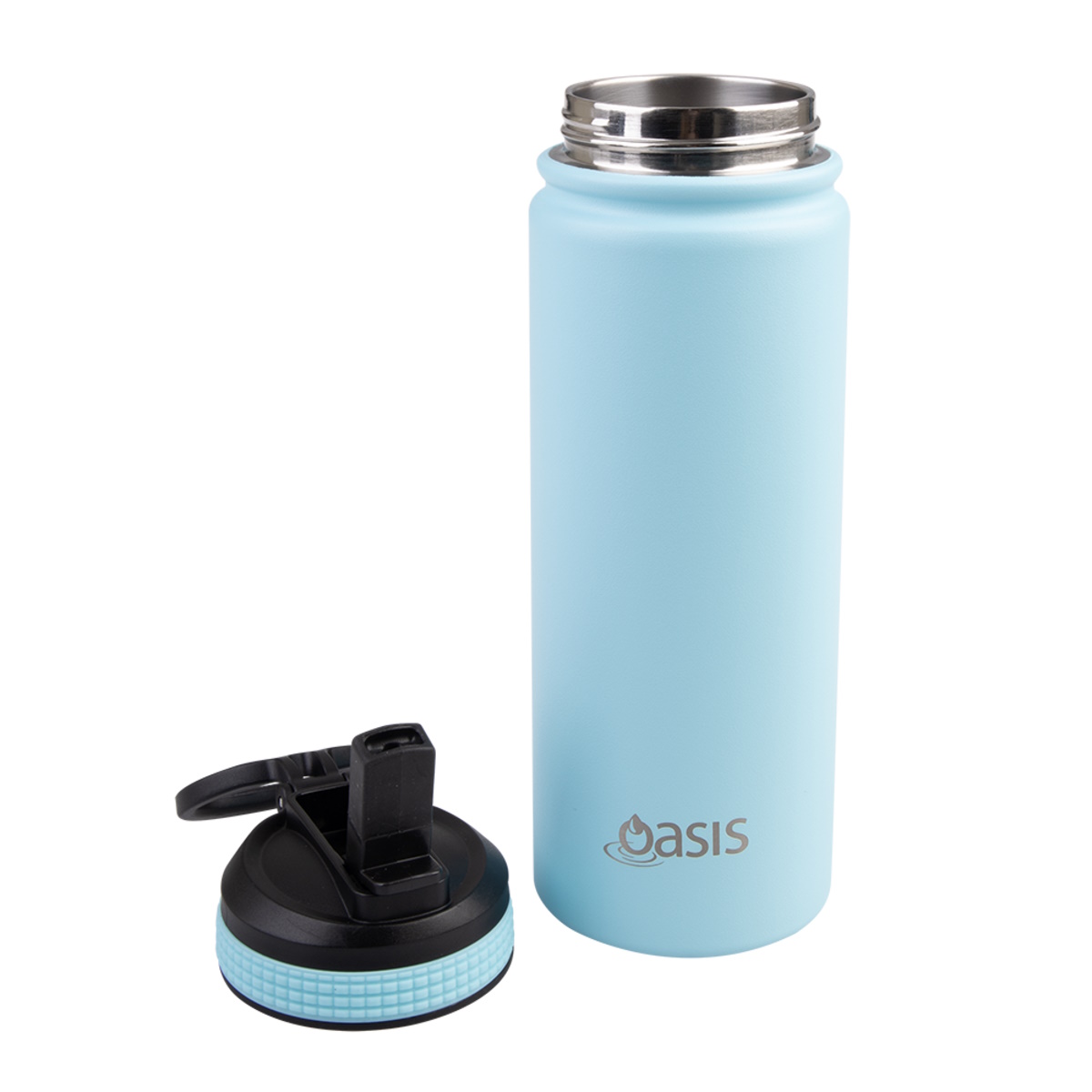 Oasis Stainless Steel Double Wall Insulated Challenger Sports Bottle  550ml - ISLAND BLUE-3