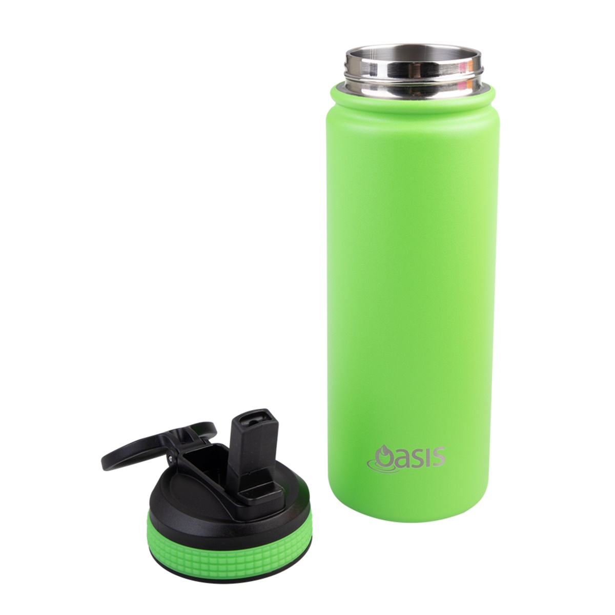 Oasis Stainless Steel Double Wall Insulated Challenger Sports Bottle  550ml - NEON GREEN-3