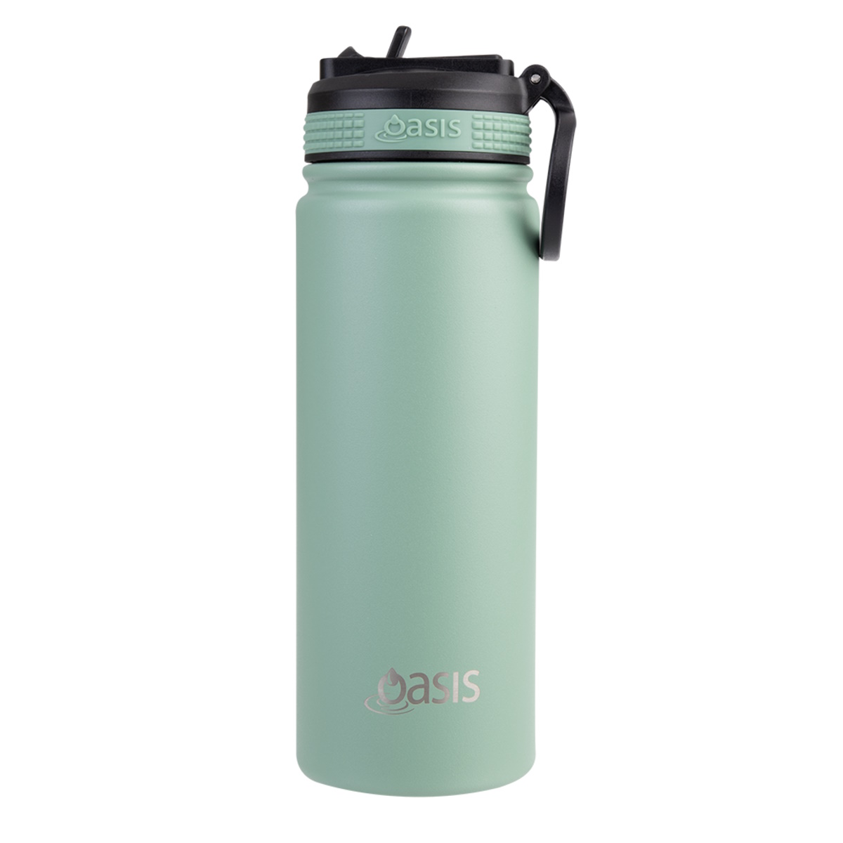 Oasis Stainless Steel Double Wall Insulated Challenger Sports Bottle  550ml - SAGE GREEN-1
