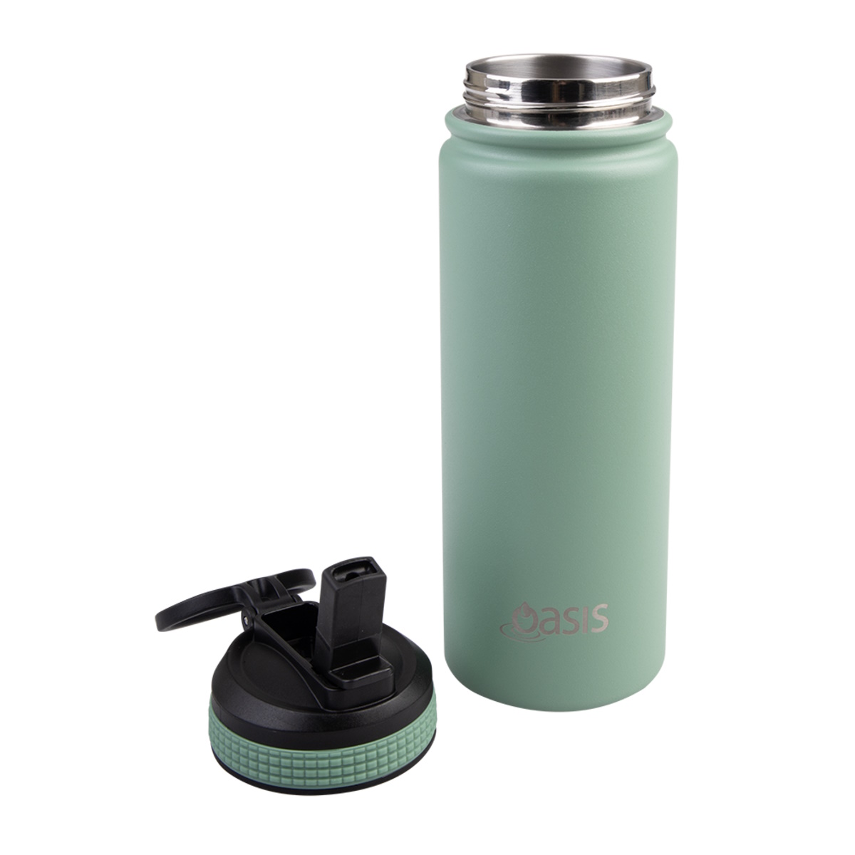 Oasis Stainless Steel Double Wall Insulated Challenger Sports Bottle  550ml - SAGE GREEN-3