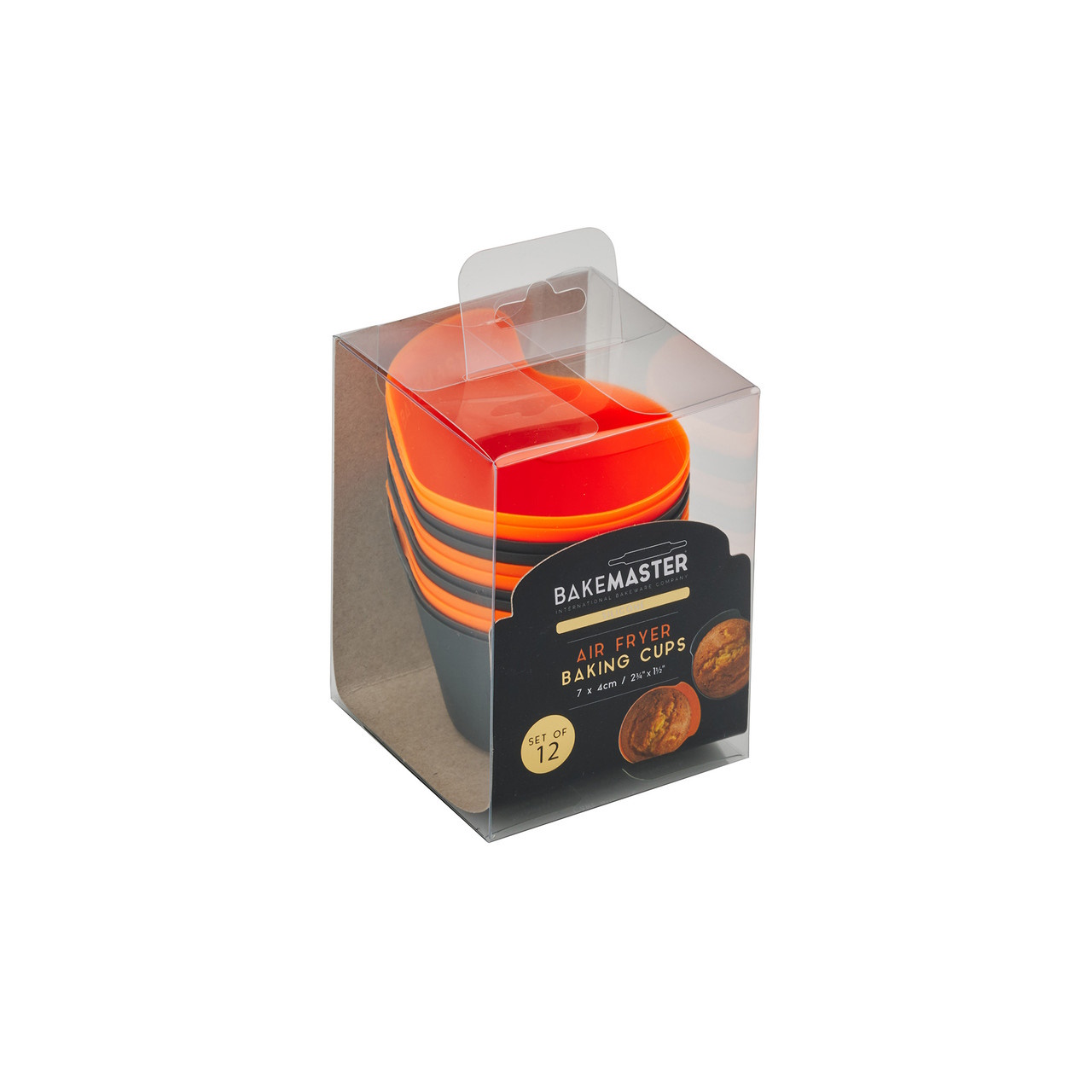 Silicone Baking Cups Set Of 12 7 X 4cm Orange grey