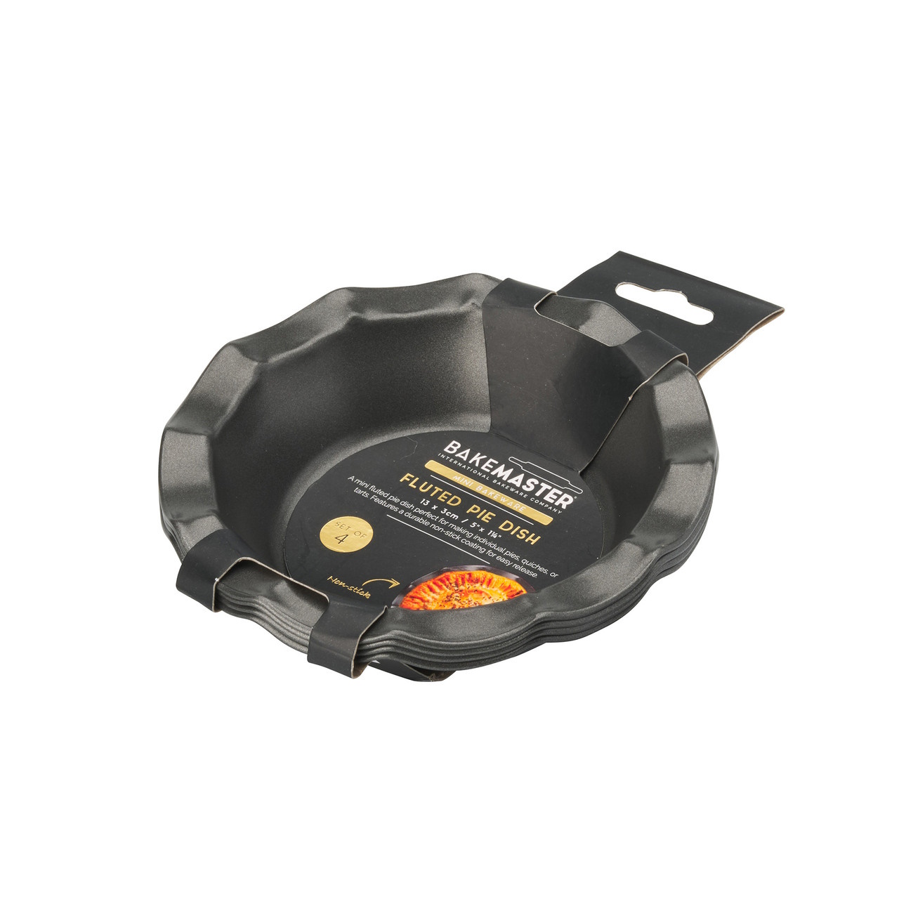Bakemaster Fluted Pie Dish Set Of 4, 13 X 3cm - Non-stick-3