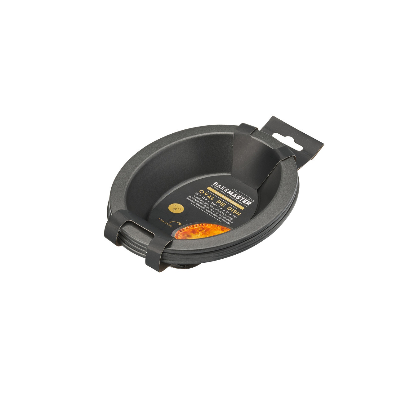 Bakemaster Oval Pie Dish Set Of 4 16 X 12.5 X 3cm - Non-stick-3