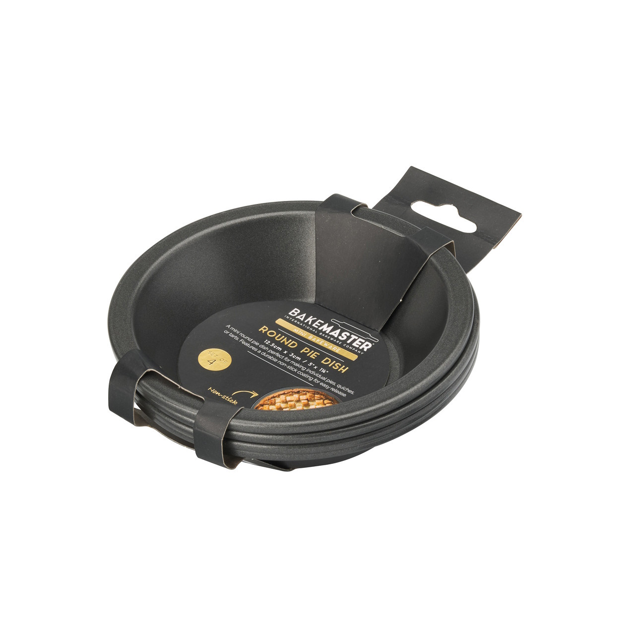 Bakemaster Round Pie Dish Set Of 4 12.5 X 3cm - Non-stick-3