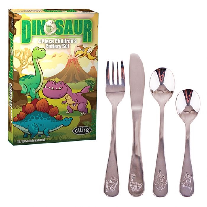 Childrens Dinosaur 4 Piece Cutlery Set-1
