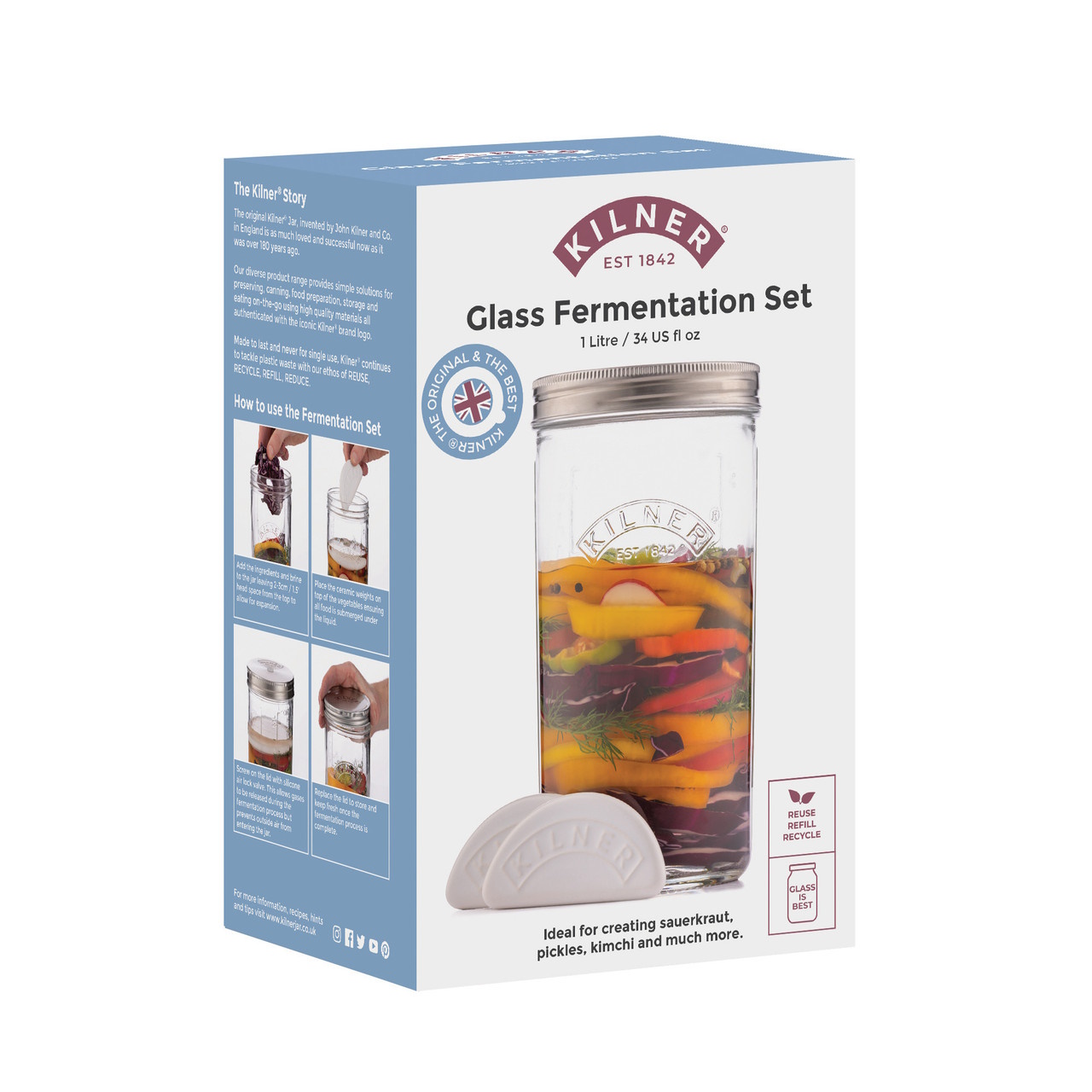 Kilner Wide Mouth Fermentation Set, 1 Litre-4