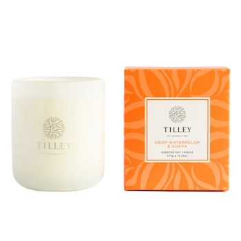 Tilley Classic White  Crisp Watermelon & Guava 375g Soy Candle