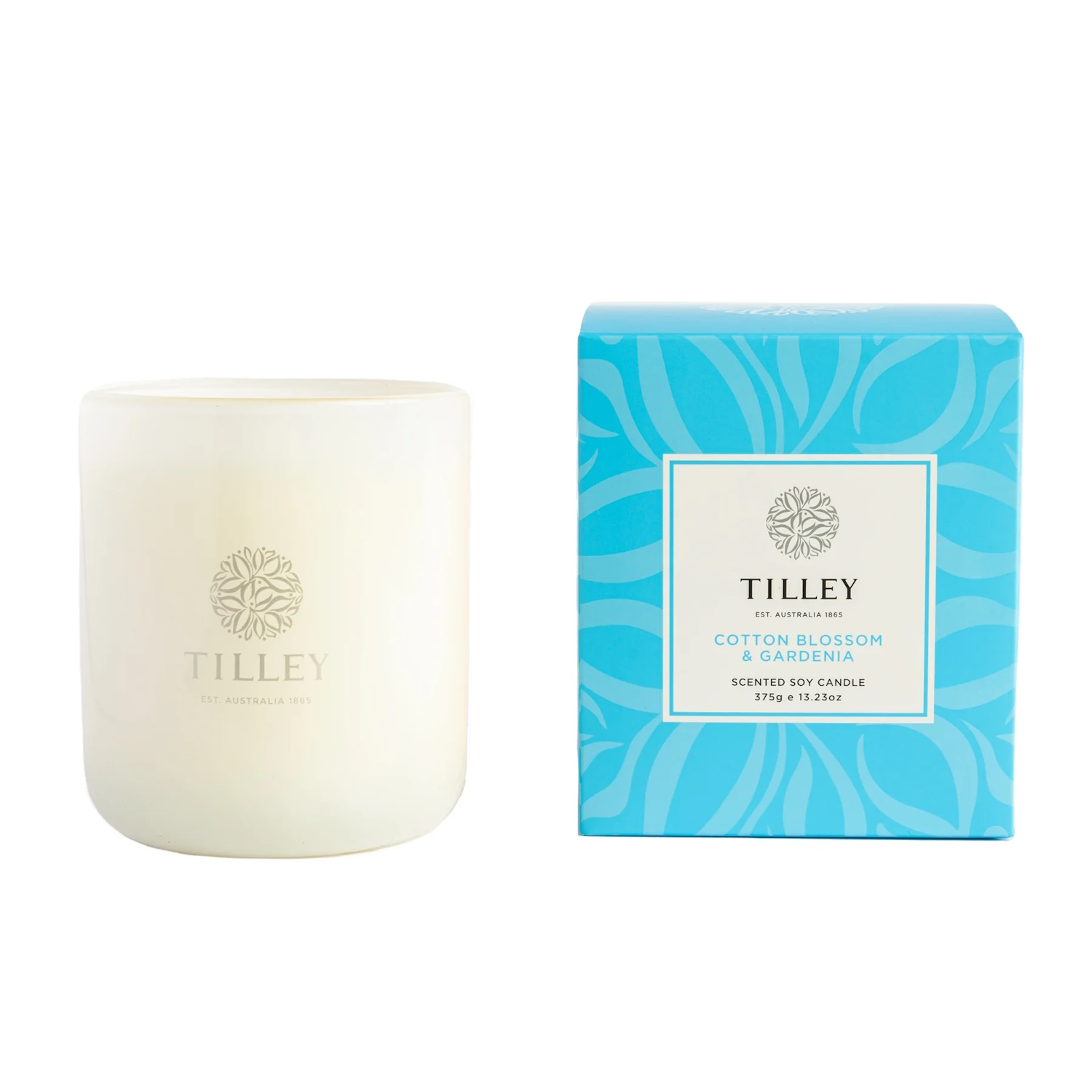 Tilley Classic White Cotton Blossom & Gardenia 375g Soy Candle-3