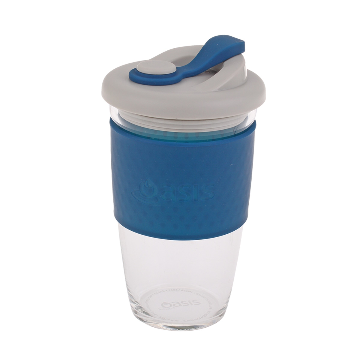 Oasis Borosilicate Glass Eco Cup 16oz-454ml Navy-1