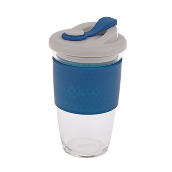 Oasis Borosilicate Glass Eco Cup 16oz-454ml Navy