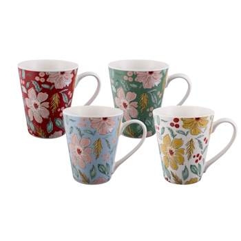 Bundanoon Conical Mug Set 4 Artist Blooms