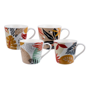 Bundanoon Mod Mug Set Of 4-Abstract Paradise