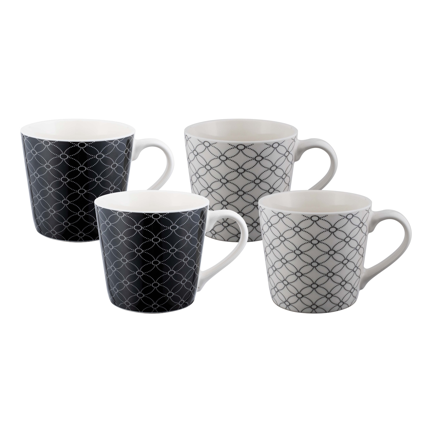 Bundanoon Mod Mug Set Of 4-Mono Geometrics-1