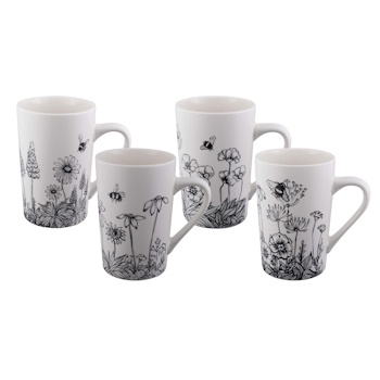 Bundanoon Tube Mug Set 4-Buzzing Garden