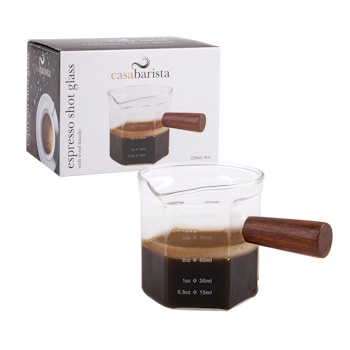 Casabarista Espresso Shot Glass With Wood Handle 120ml 4oz