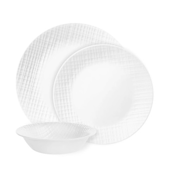 Corelle Linen Weave 12 Piece Dinner Set