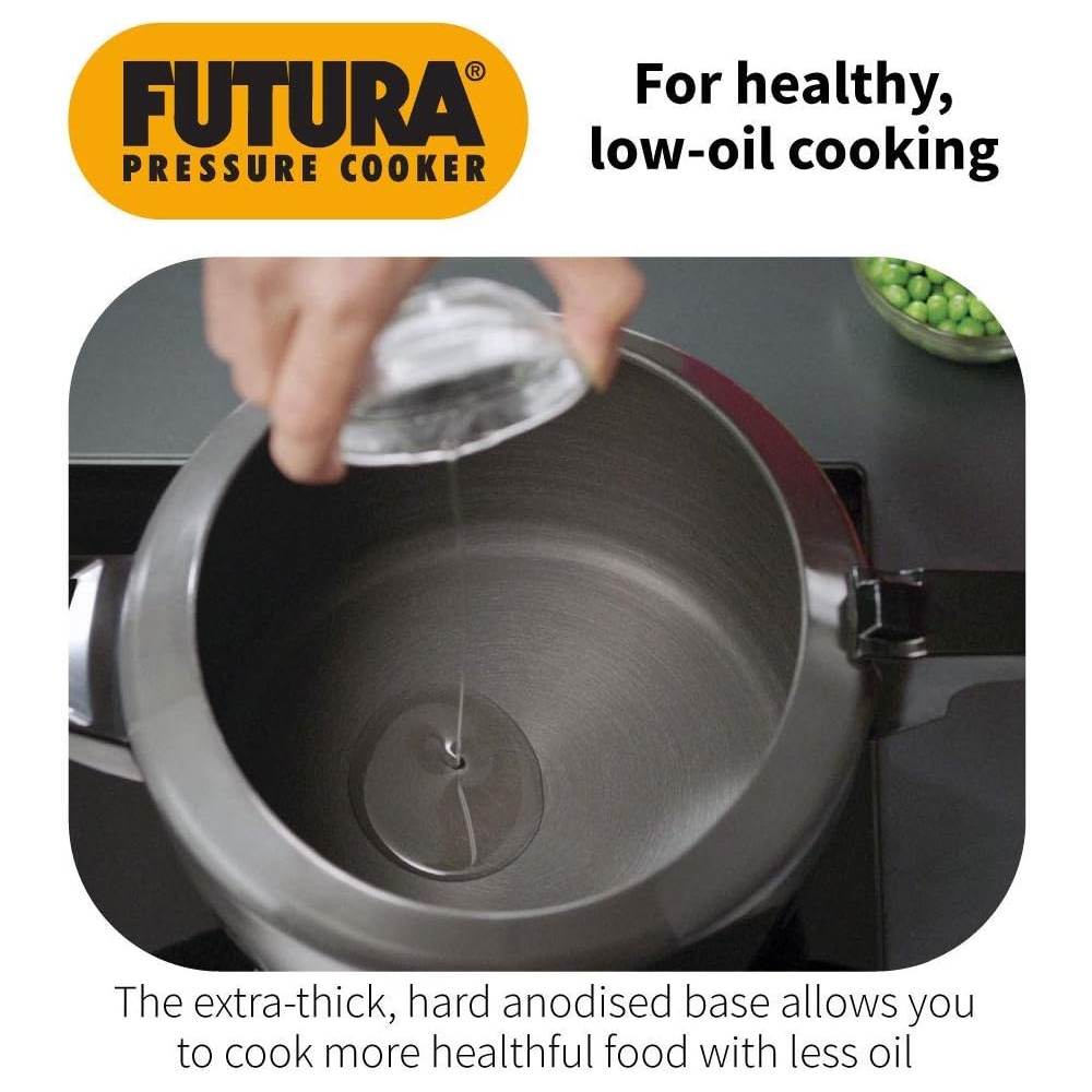 Hawkins Futura Hard Anodised Induction Pressure Cooker 5 Litre  - IFP50-3