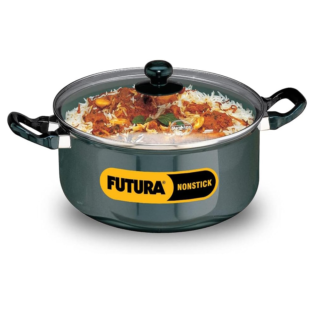 Hawkins Nonstick Cook-n-serve Stewpot 5 Litre With Glass Lid NST50G-1