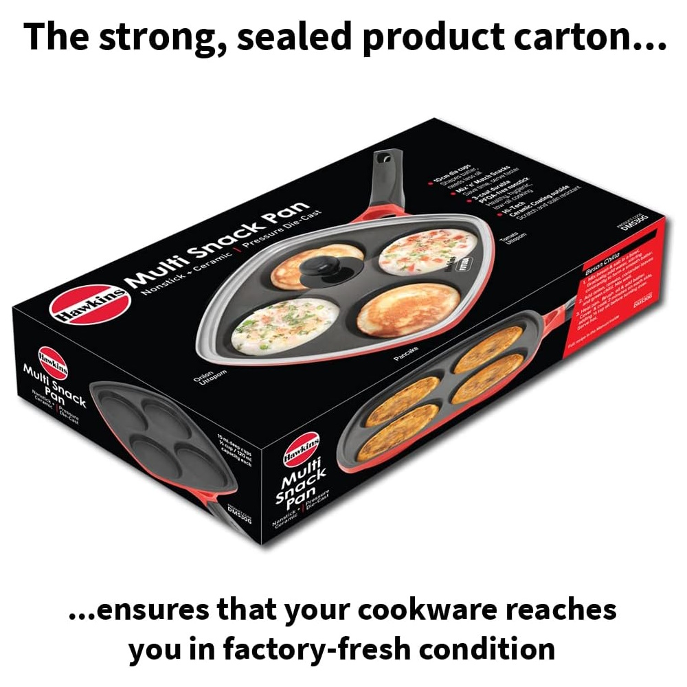 Hawkins Die Cast Multi Snack Pan 30 Cm With Glass Lid DCMS30G-4