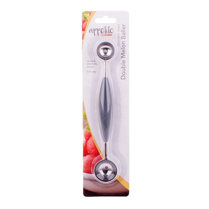 Appetito Stainless Steel Double Melon Baller Soft Grip-4
