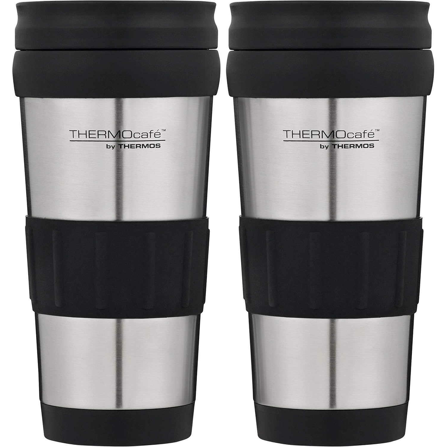 Thermos THERMOcafe 420mL Travel Tumblers 2-Pack - Black/Silver-1