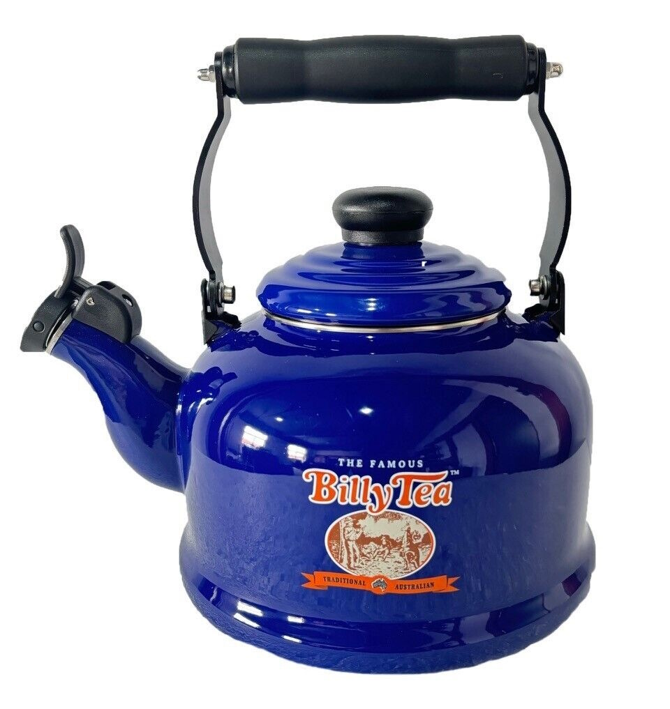 Rojo Enamel Whistling Kettle Billy Tea 2.1 Litre Rojo