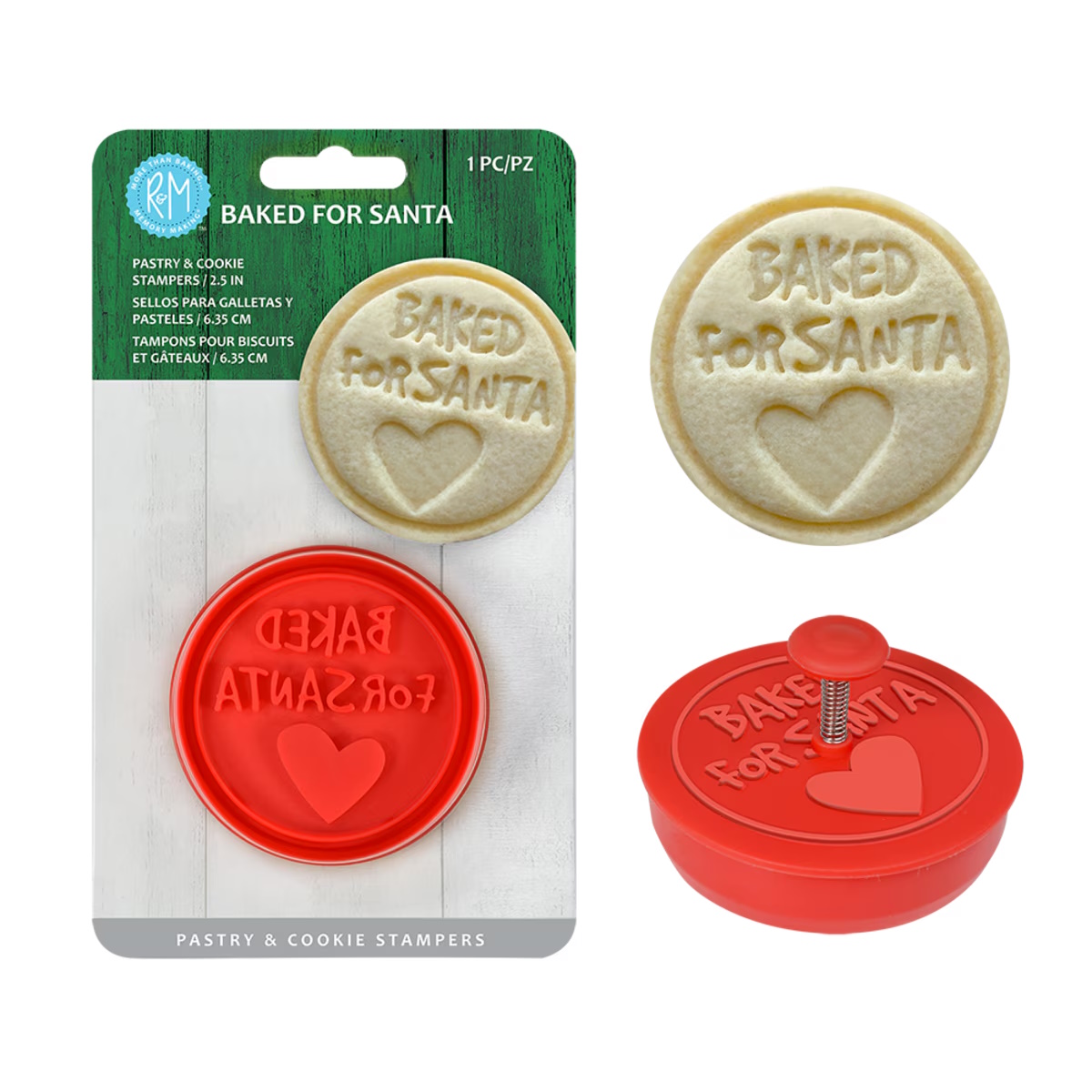 R&m Baked For Santa Pastry & Cookie Stamper 6.4cm Dia-1