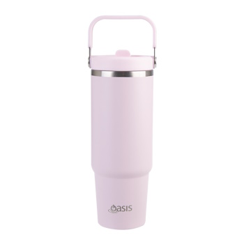 Oasis Stainless Steel Double Wall Insulated Voyager Carry Tumbler 900ml Pink Lemonade