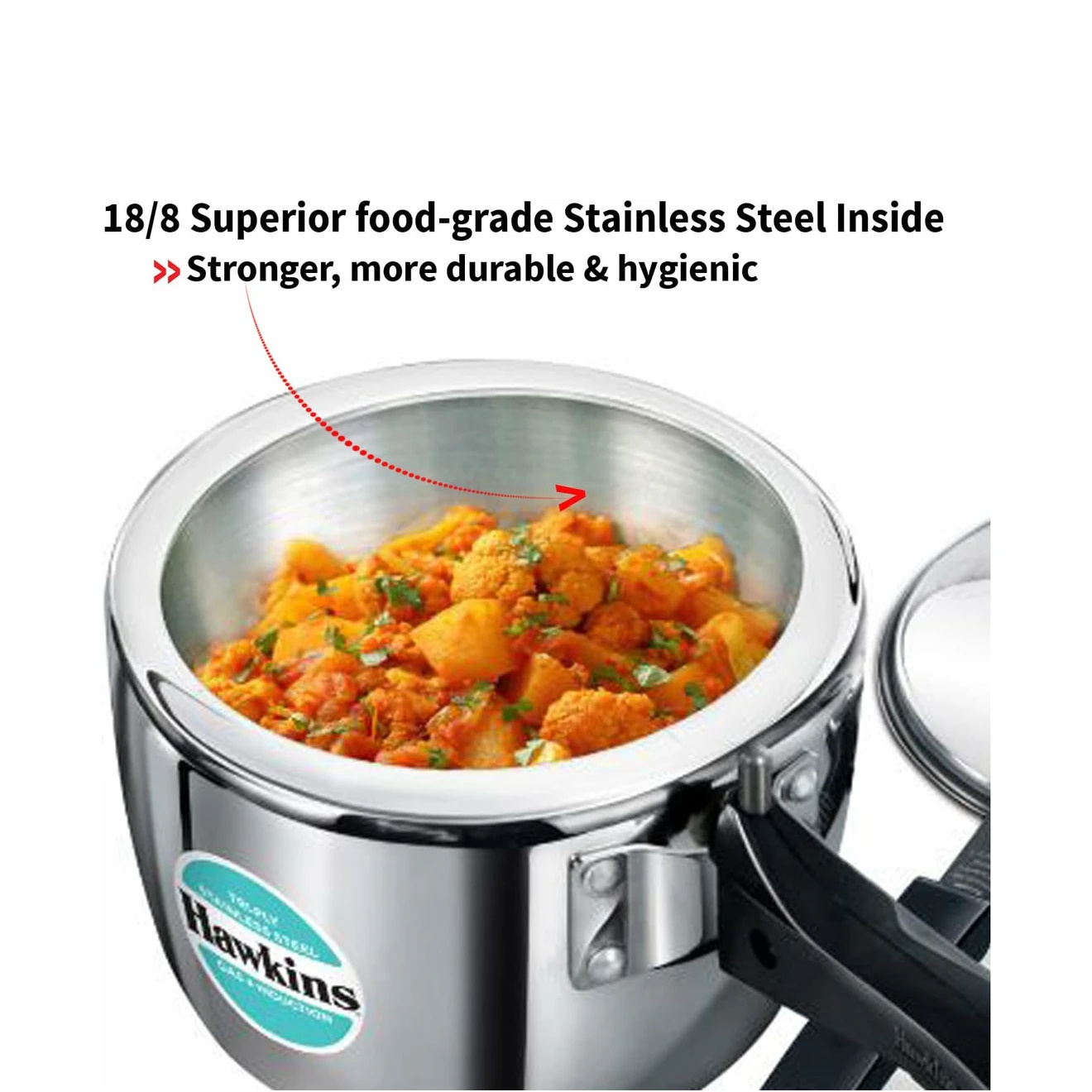 Hawkins 2.5 Litre Triply Stainless Steel Pressure Cooker - HSST25-4