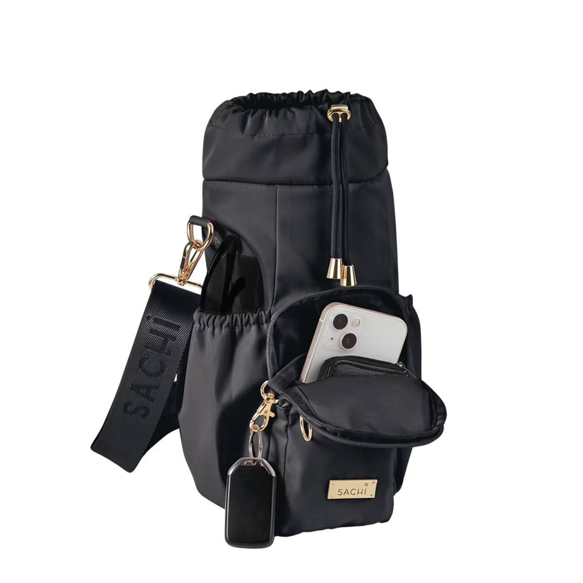 Sachi Crossbody Insulated Bottle Bag - Black-4
