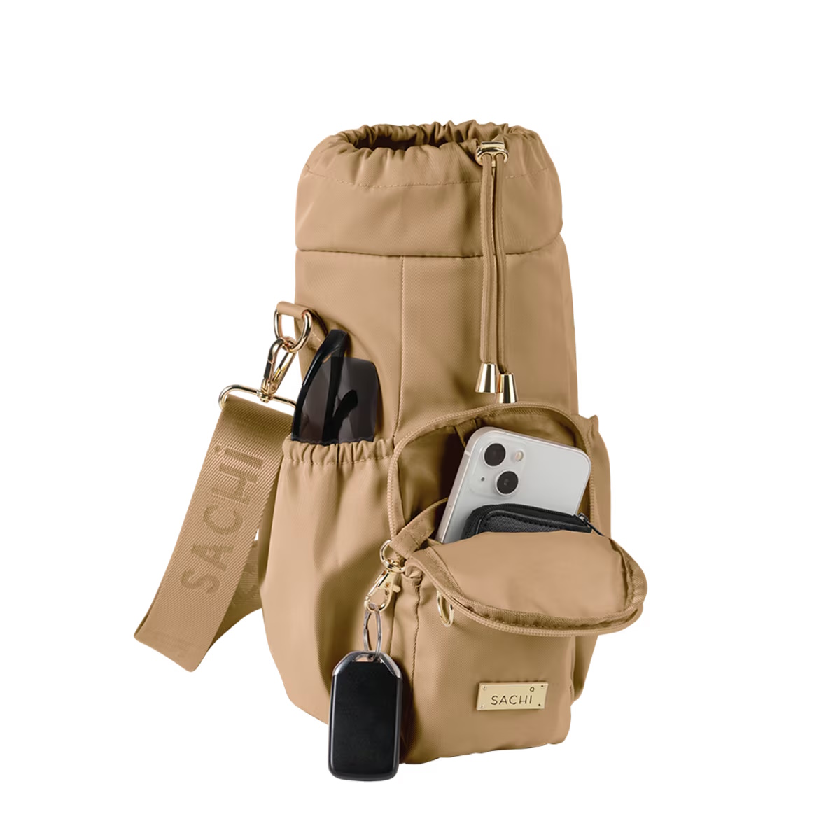 Sachi Crossbody Insulated Bottle Bag - Latte-4