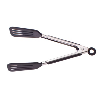 Appetito Mini Nylon Spatula Tongs 18cm Black