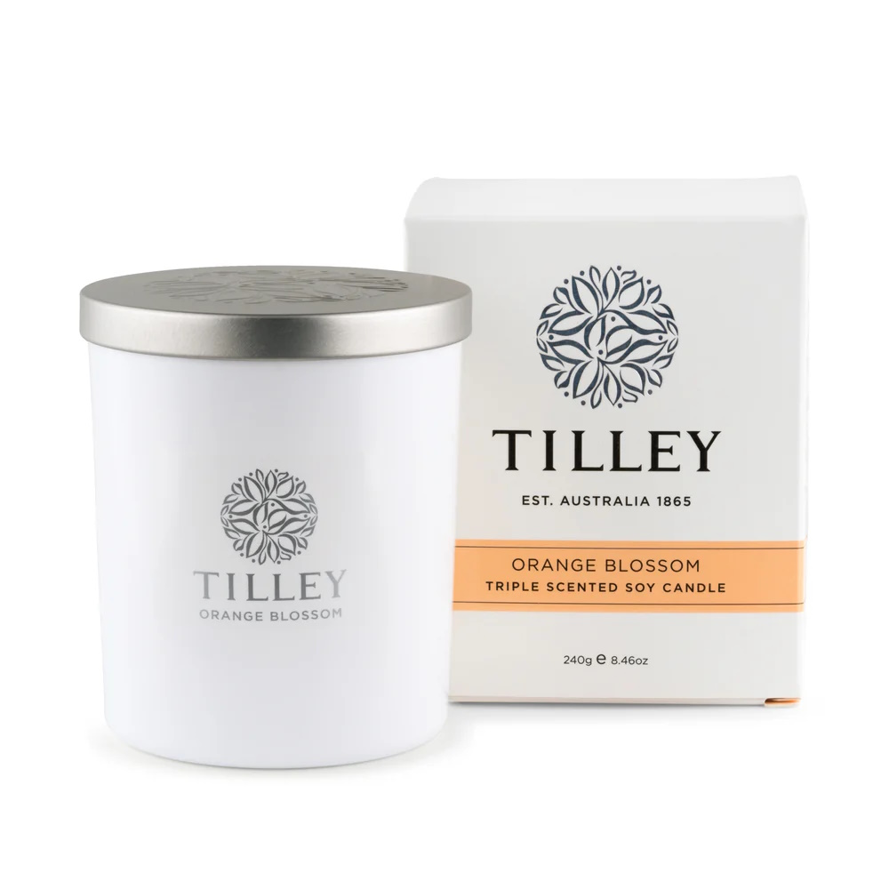 Tilley Classic White Orange Blossom Soy Candle 240g-1
