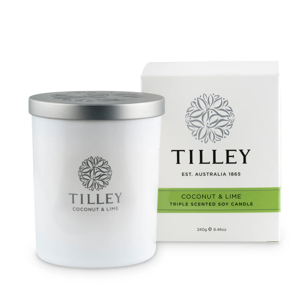 Tilley Classic White Coconut Lime Soy Candle 240g-3
