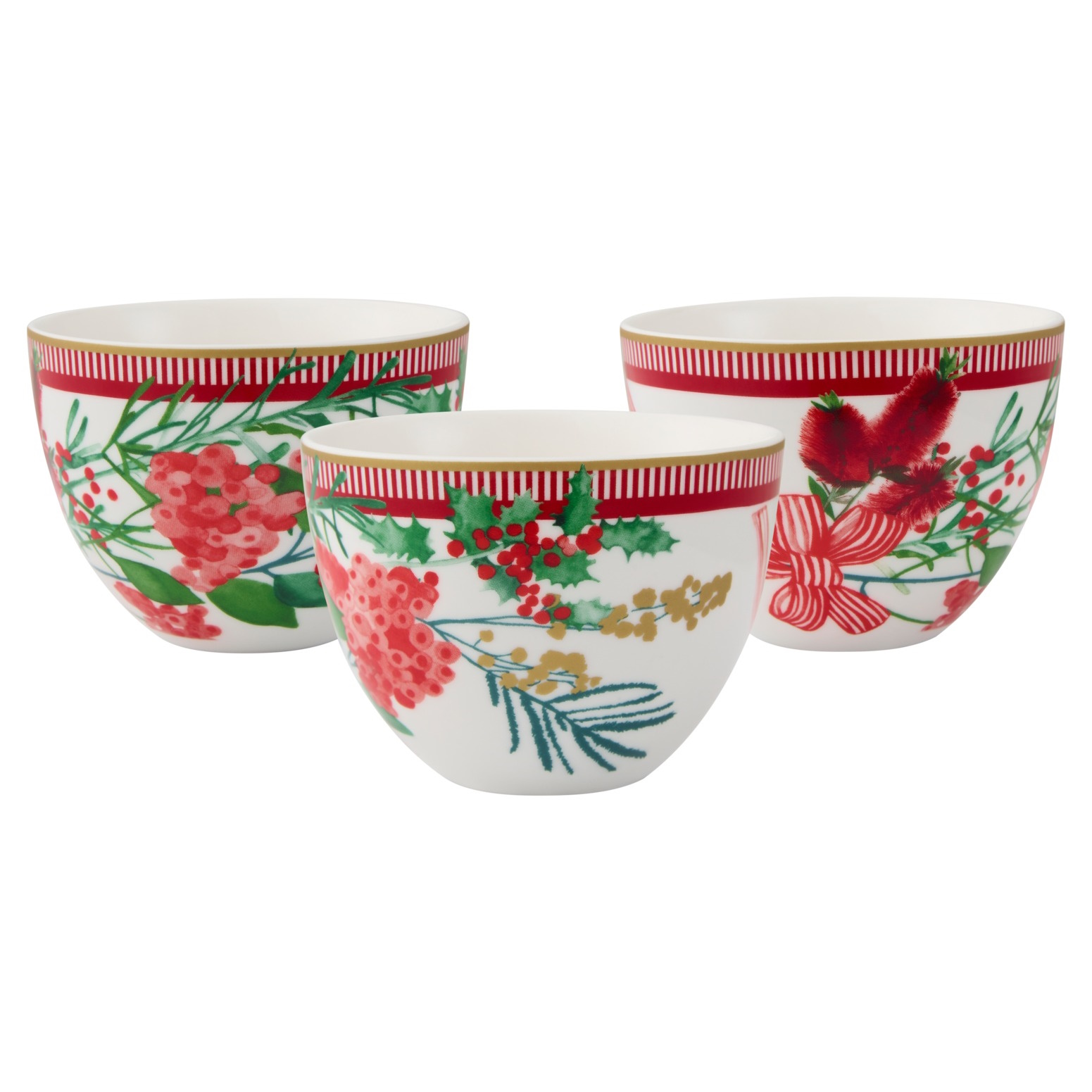 Maxwell & Williams Festive Flora Bowl 10x7.5cm Set of 3 Gift Boxed-1