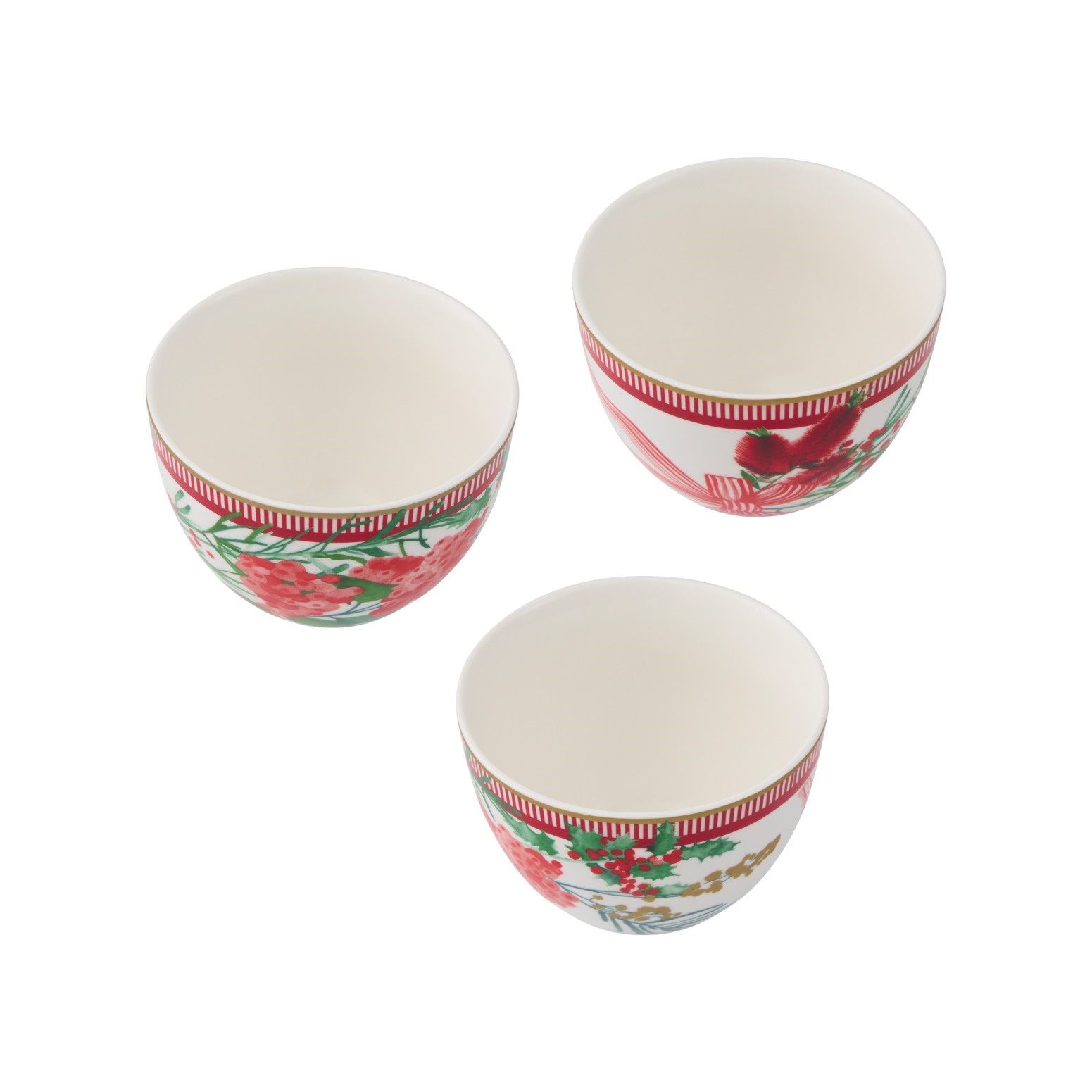 Maxwell & Williams Festive Flora Bowl 10x7.5cm Set of 3 Gift Boxed-2