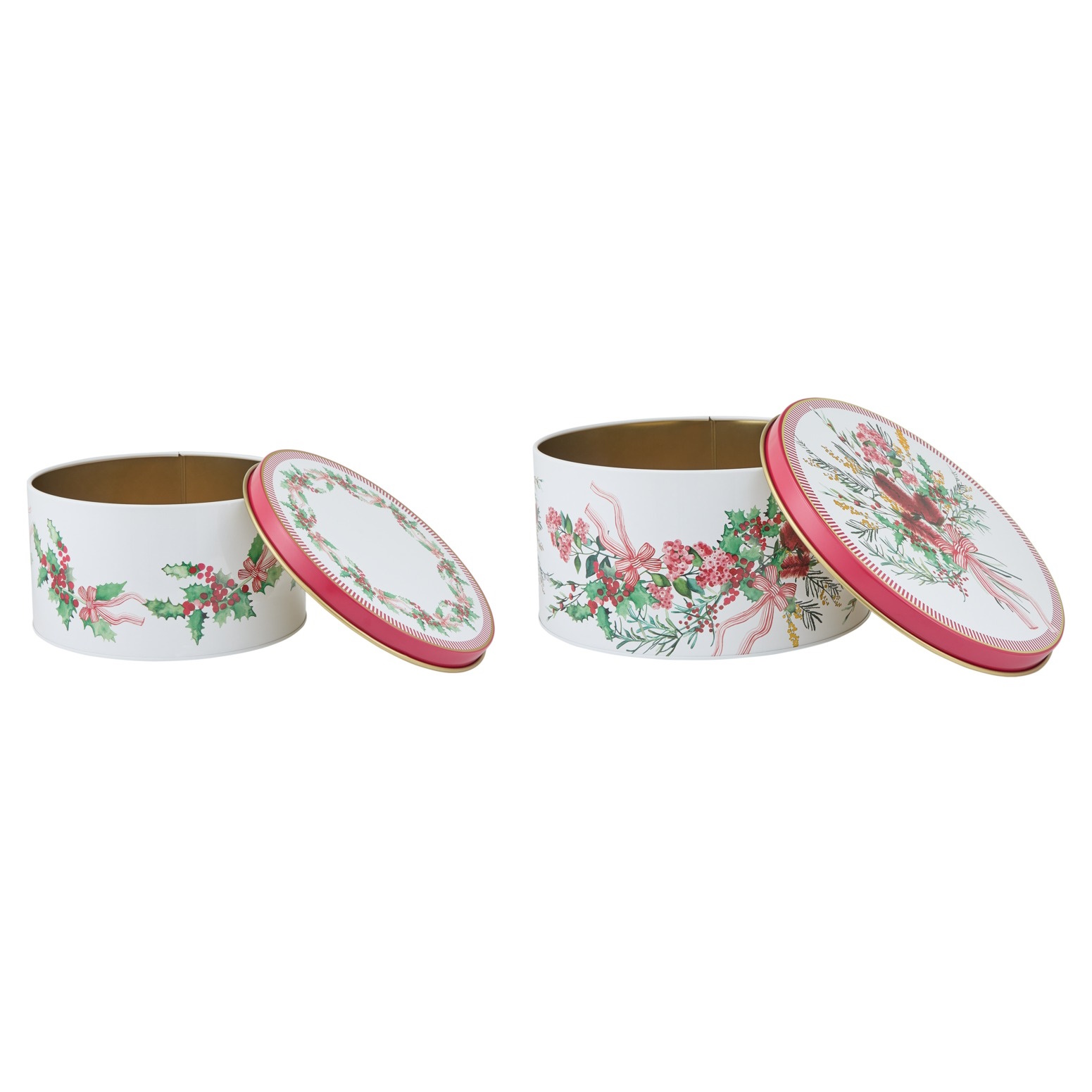 Maxwell & Williams Festive Flora Cake Tin 24&20cm Set of 2 Gift Boxed-2