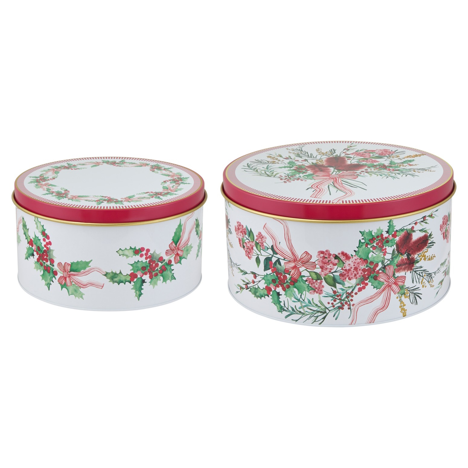 Maxwell & Williams Festive Flora Cake Tin 24&20cm Set of 2 Gift Boxed-4