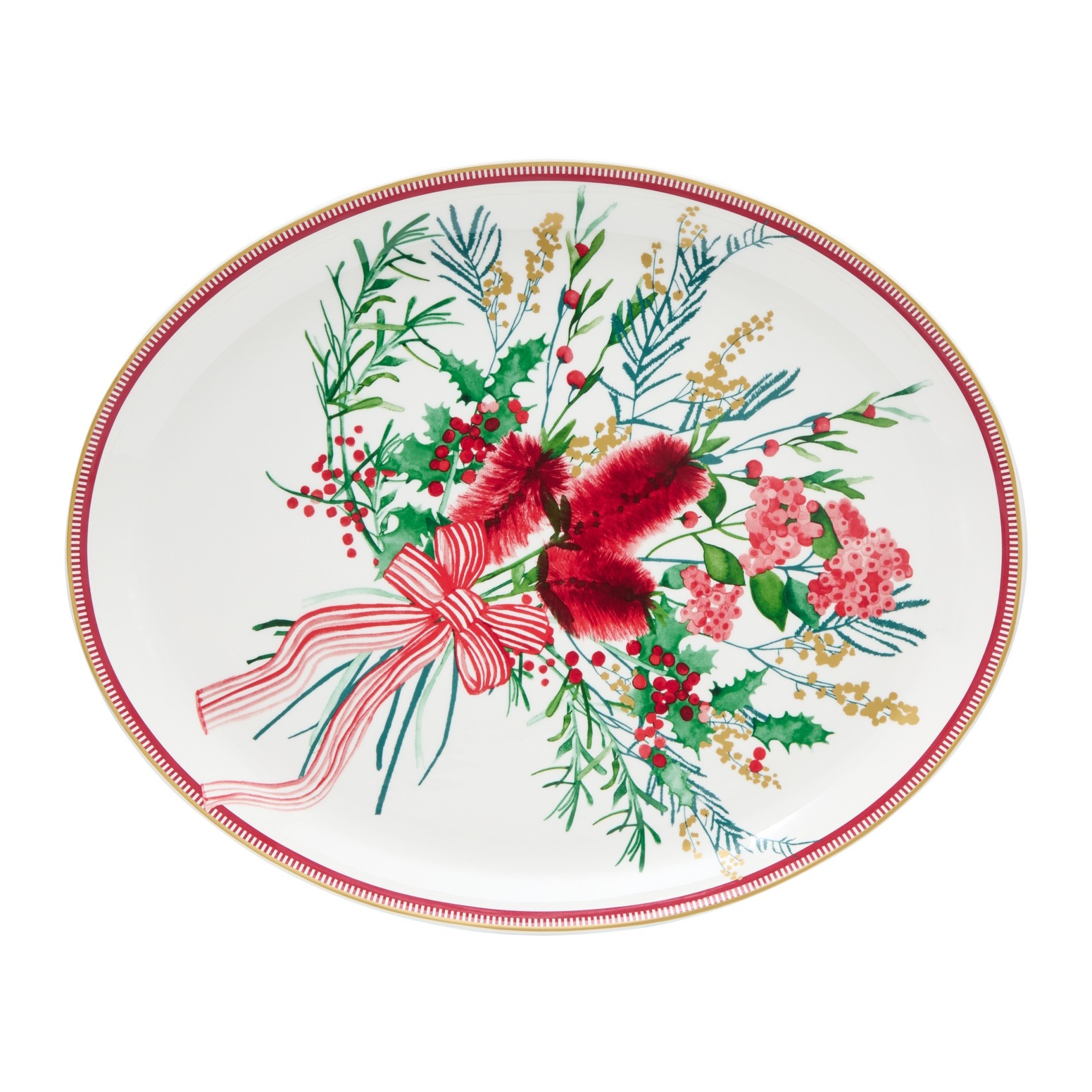Maxwell & Williams Festive Flora Oval Platter 38x30cm Gift Boxed-3