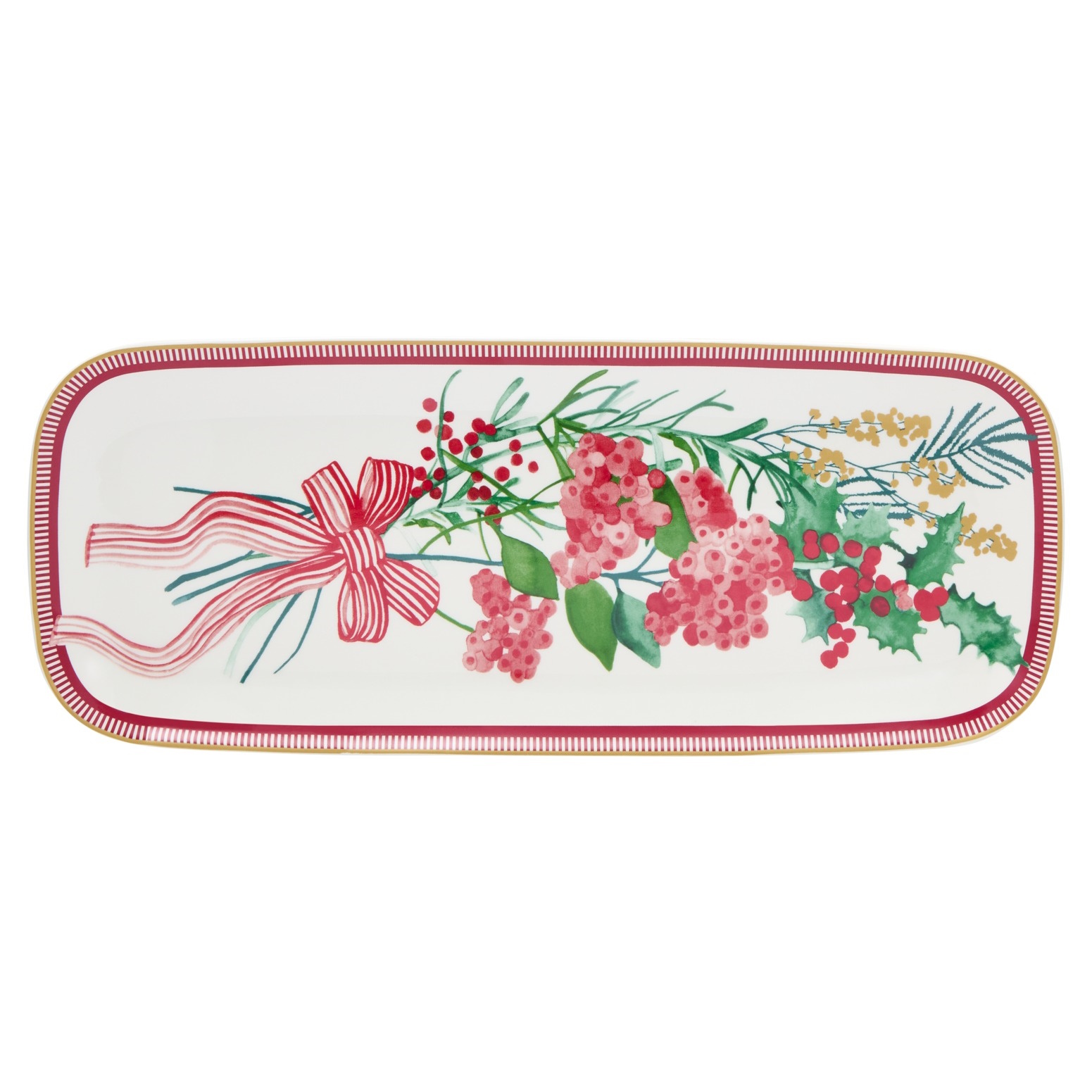 Maxwell & Williams Festive Flora Oblong Platter 40x16cm Gift Boxed-1