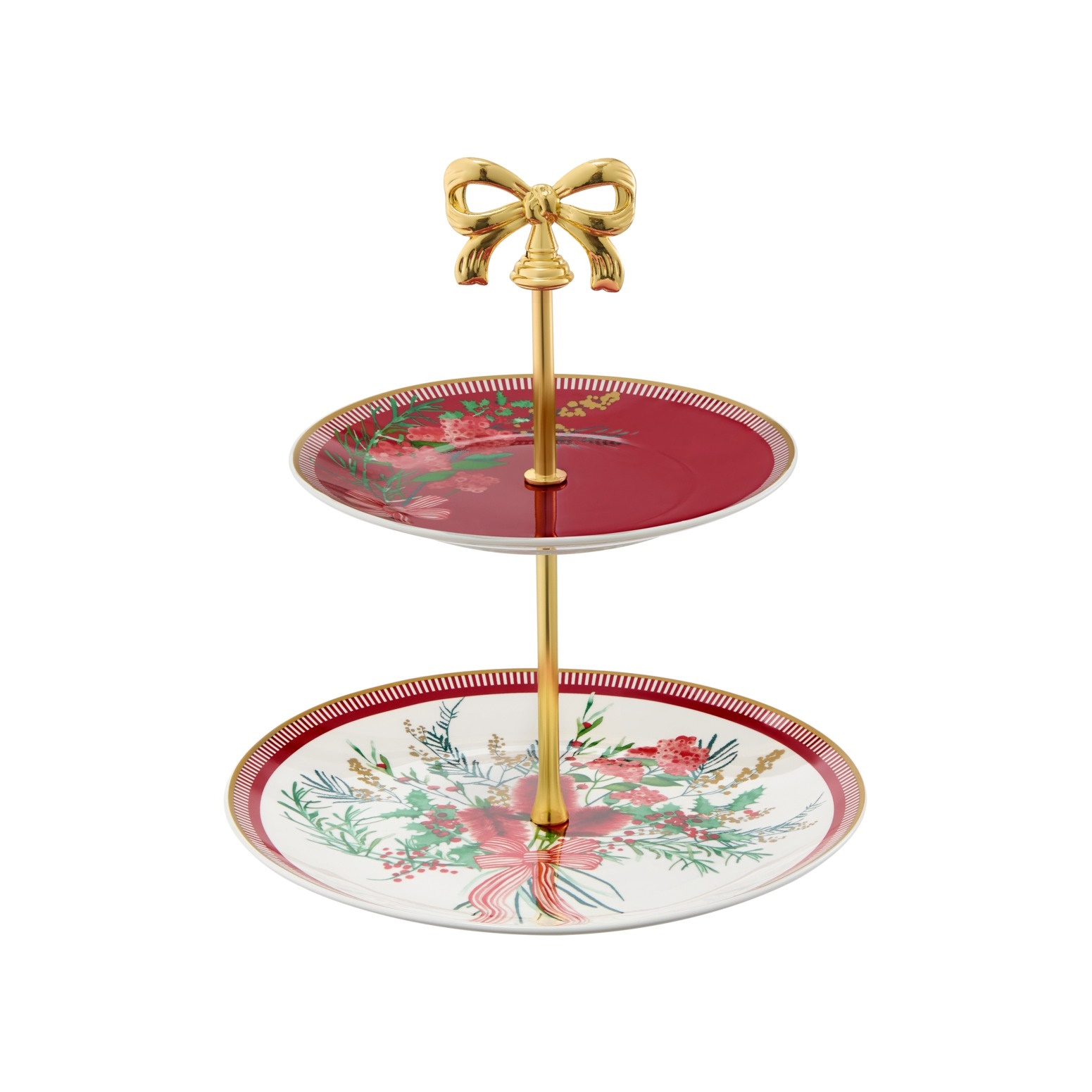 Maxwell & Williams Festive Flora 2 Tiered Cake Stand 20&15cm Gift Boxed-1