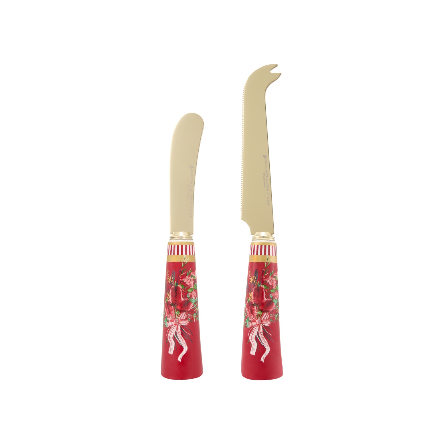 Maxwell & Williams Festive Flora Spreader & Cheese Knife Set Gift Boxed-3