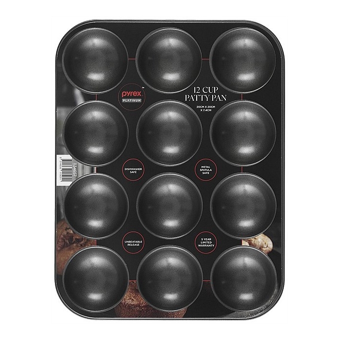  Pyrex Platinum 12 Cup Patty Cake Pan-2