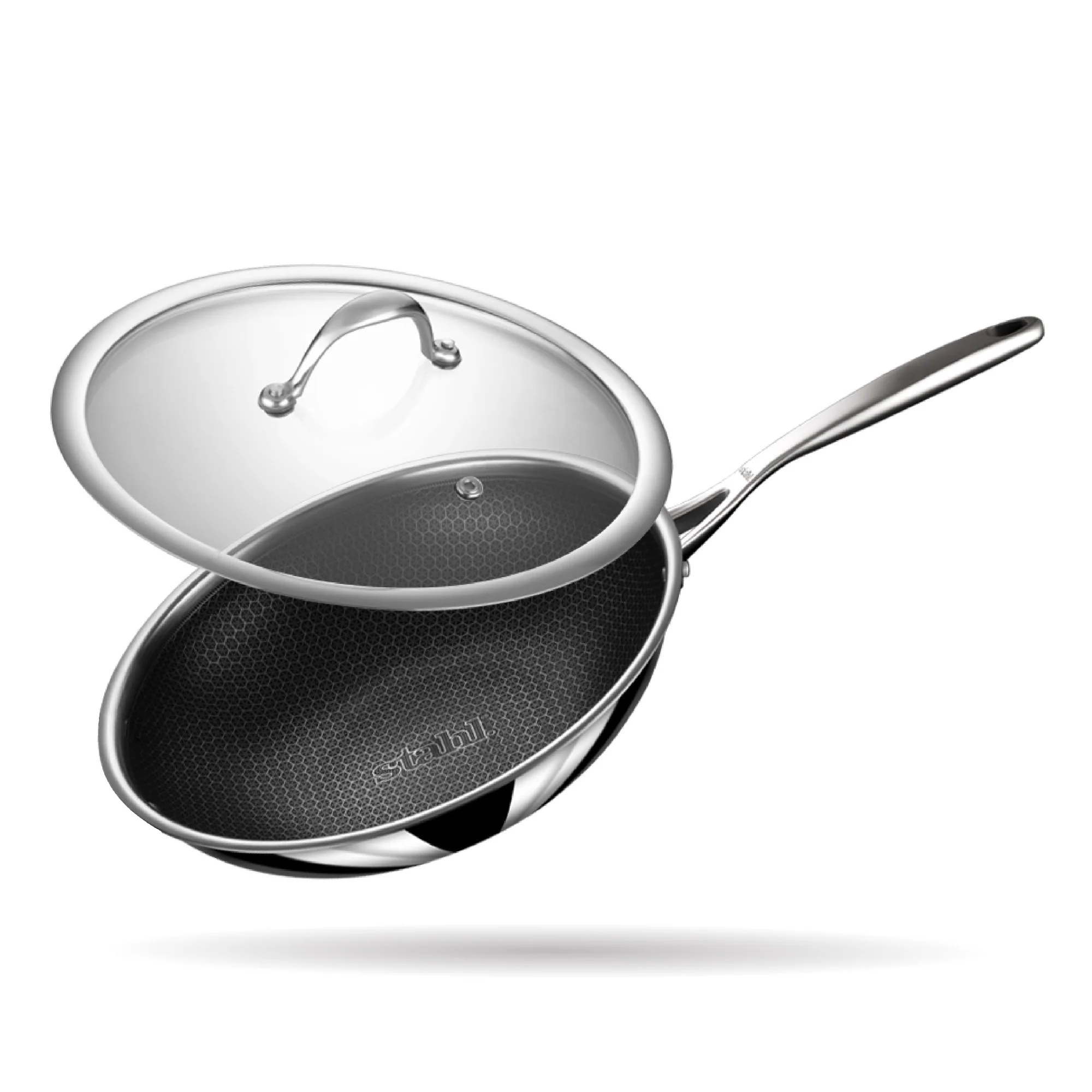 Stahl 26cm Triply Artisan Hybrid Deep Frypan With Lid -1