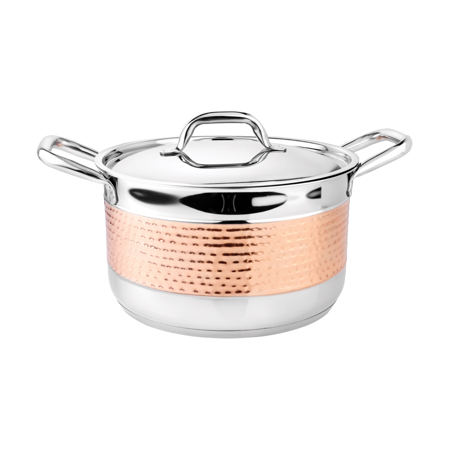 Embassy 30 cms Wonder Sauce-Pot Copper Hammered With Lid -3