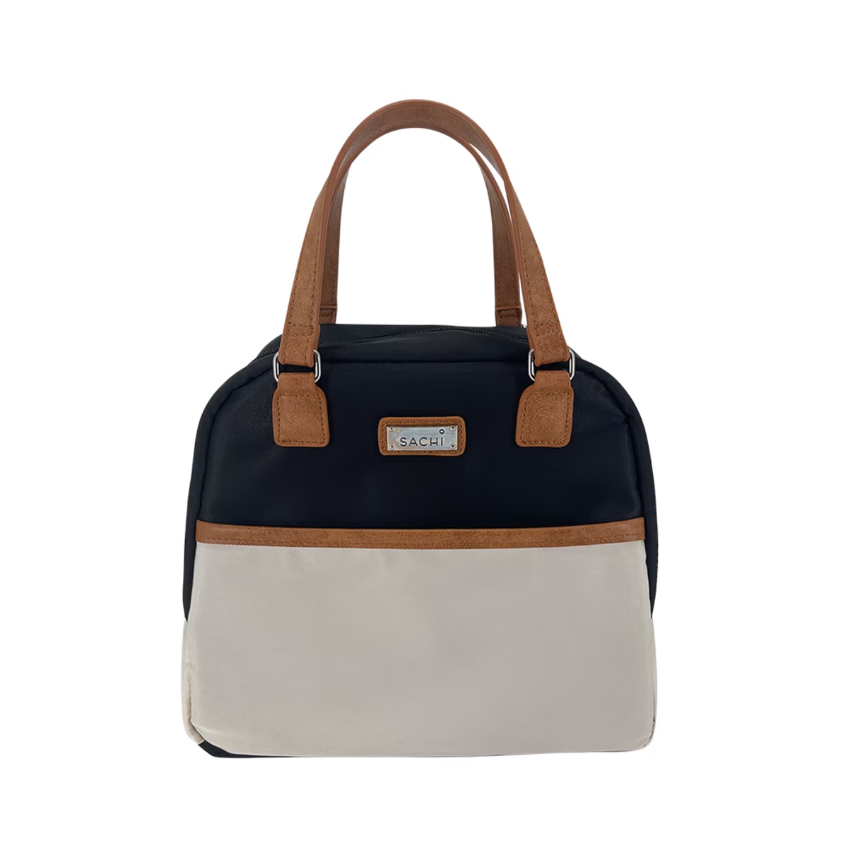 Sachi Style 237 Insulated Cali Lunch Bag Plain - Black-Cream-2