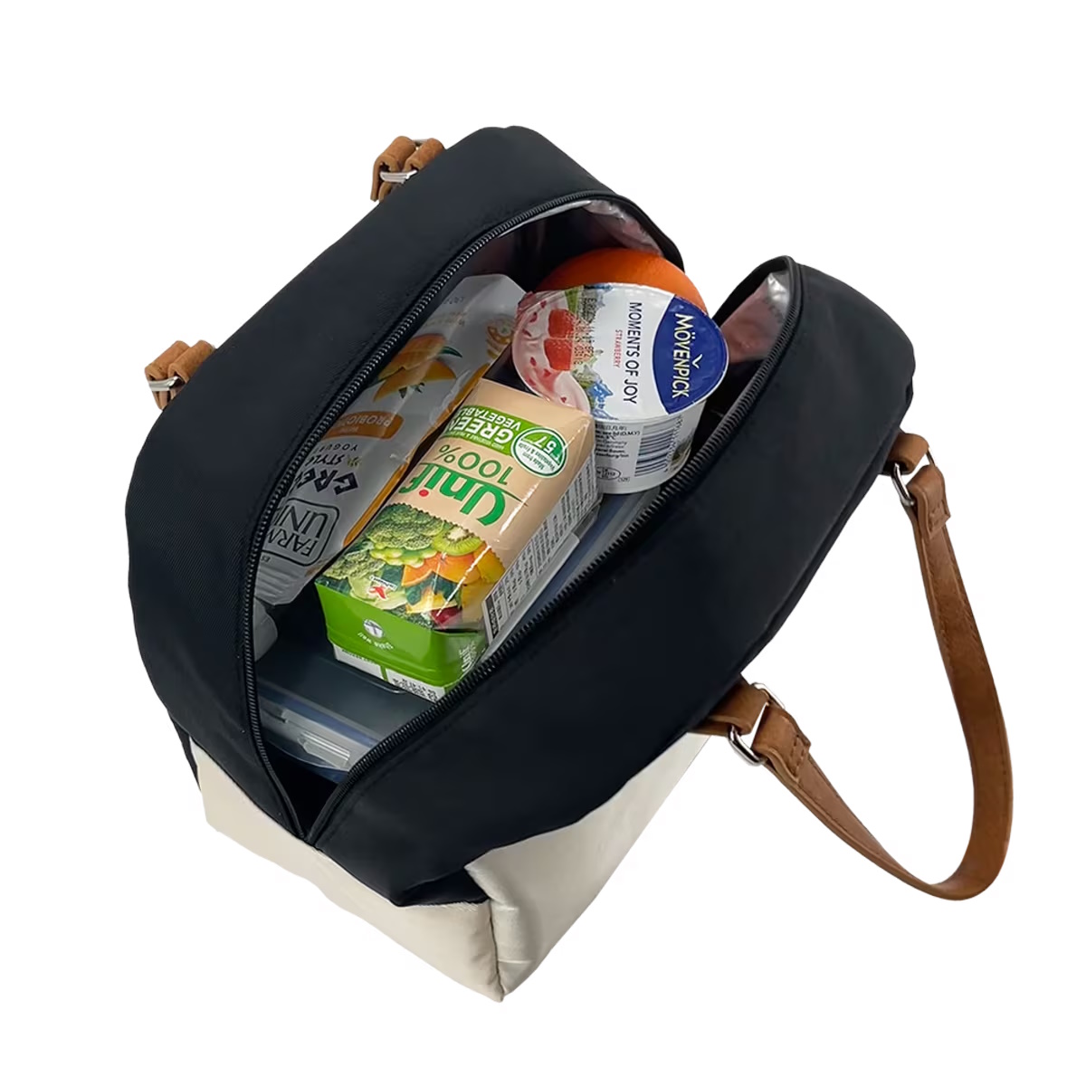 Sachi Style 237 Insulated Cali Lunch Bag Plain - Black-Cream-4