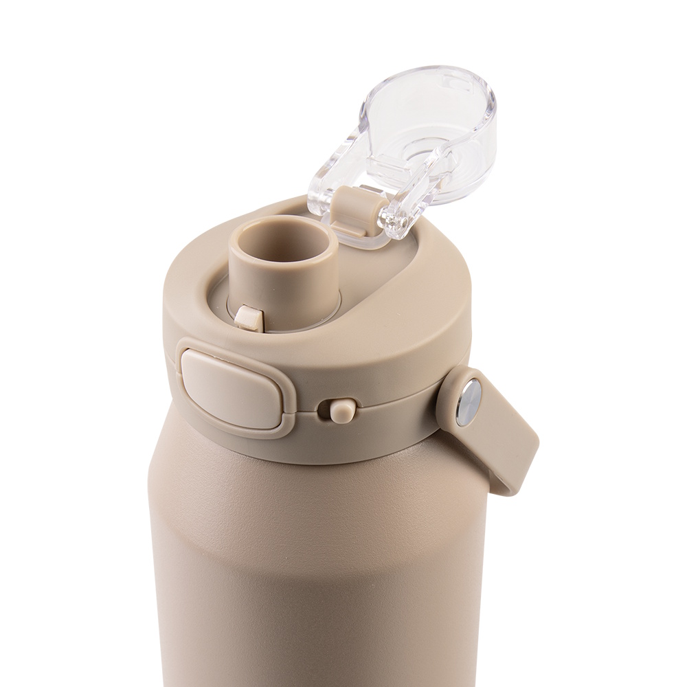 Oasis Ceramic Lined Stainless Steel Insulated Capri Drink Bottle Quick Release Lid 1l Latte-2