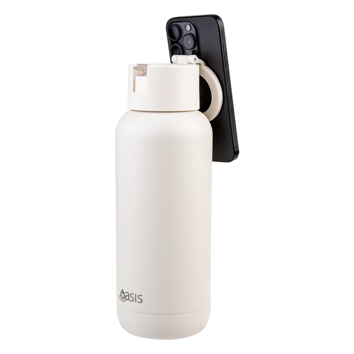 Oasis Mag-grip Ceramic Lined Stainless Steel Triple Wall Insulated Moda Drink Bottle 1l Alabaster-2