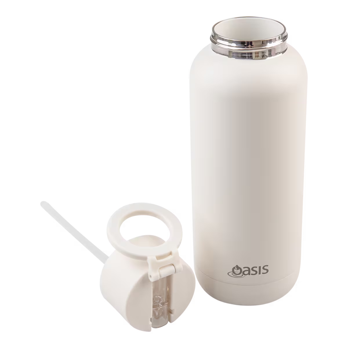 Oasis Mag-grip Ceramic Lined Stainless Steel Triple Wall Insulated Moda Drink Bottle 1l Alabaster-4